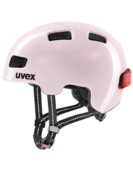 Kask dziecięcy Uvex Hlmt 4 Reflexx Powder (lampka, odblaskowe naklejki)