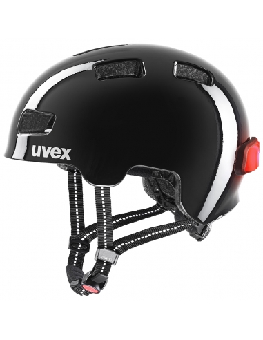 Kask dziecięcy Uvex HLMT 4 Reflexx Black (lampka, odblaskowe naklejki)