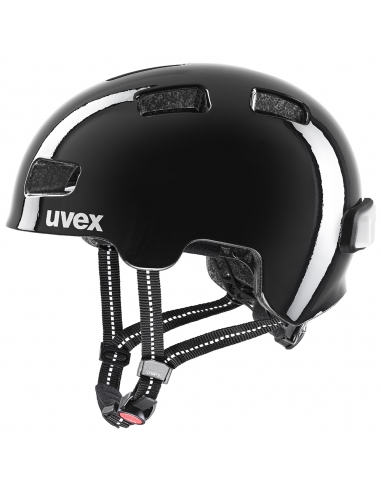 Kask dziecięcy Uvex HLMT 4 Reflexx Black (lampka, odblaskowe naklejki)