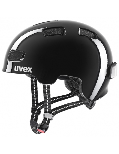 Kask dziecięcy Uvex HLMT 4 Reflexx Black (lampka, odblaskowe naklejki)