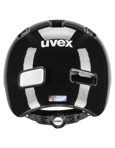 Kask dziecięcy Uvex HLMT 4 Reflexx Black (lampka, odblaskowe naklejki)