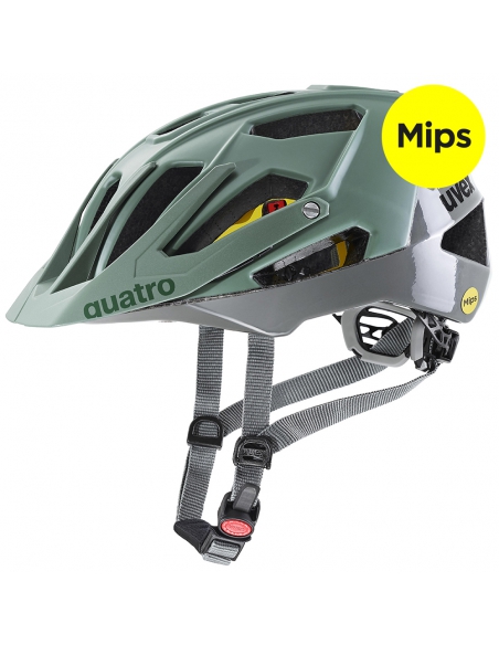 Kask rowerowy Uvex Quatro CC MIPS Moss Green - Rhino Mat
