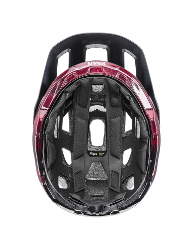 Kask rowerowy Uvex React MIPS Black-Ruby Red Mat