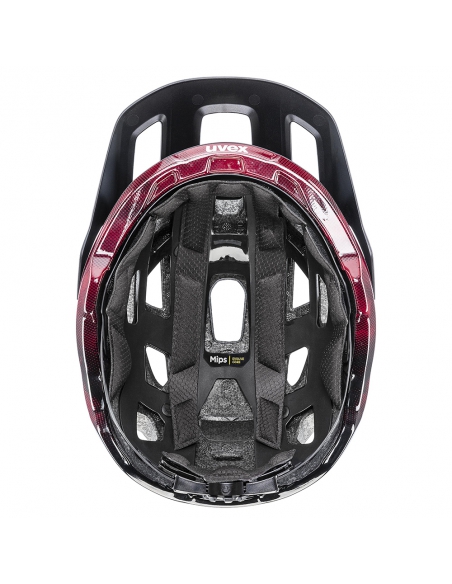 Kask rowerowy Uvex React MIPS Black-Ruby Red Mat