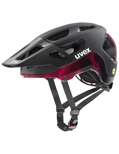 Kask rowerowy Uvex React MIPS Black-Ruby Red Mat
