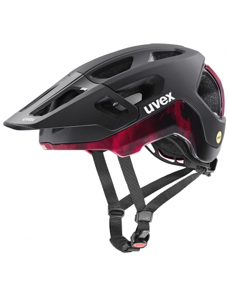 Kask rowerowy Uvex React MIPS Black-Ruby Red Mat