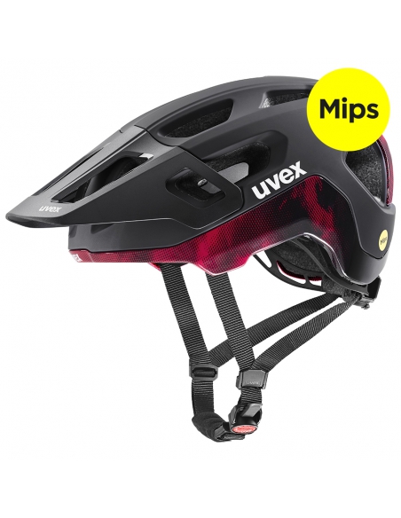 Kask rowerowy Uvex React MIPS Black-Ruby Red Mat