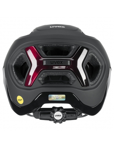 Kask rowerowy Uvex React MIPS Black-Ruby Red Mat