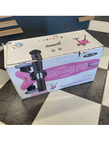 OUTLET Hulajnoga Jeździk Micro Mini2go Deluxe Plus Pink (z siedziskiem i drążkiem do pchania) [uszkodzone opakowanie]