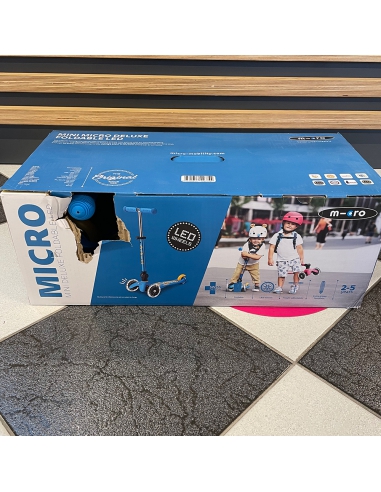 OUTLET Hulajnoga Mini Micro Deluxe Foldable LED Ocean Blue (składana, świecące koła) [uszkodzone opakowanie]
