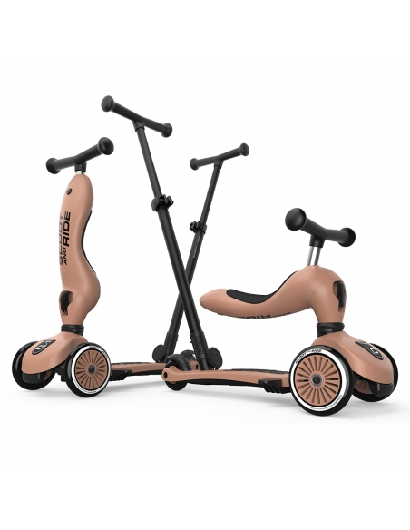 Hulajnoga Jeździk Scoot&Ride Highwaykick1 Push and Go 2w1 Mocha (drążek do pchania) + pasek do noszenia GRATIS