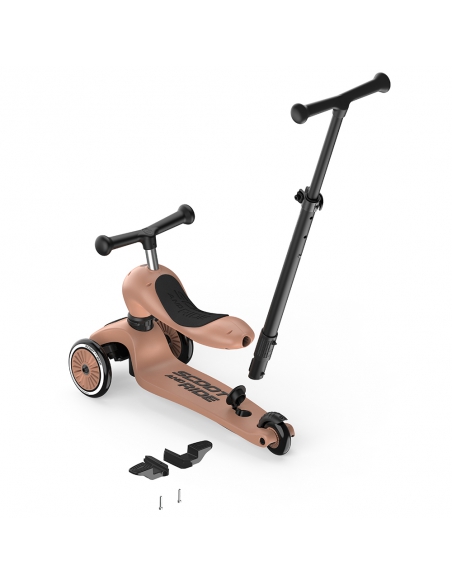 Hulajnoga Jeździk Scoot&Ride Highwaykick1 Push and Go 2w1 Mocha (drążek do pchania) + pasek do noszenia GRATIS