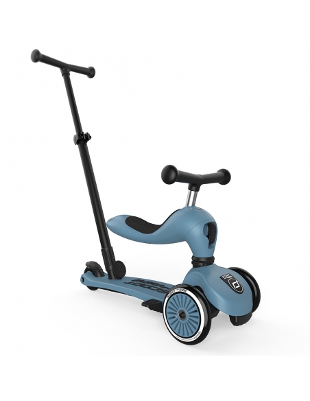 Hulajnoga Jeździk Scoot&Ride Highwaykick1 Push and Go 2w1 Steel (drążek do pchania) + pasek do noszenia GRATIS