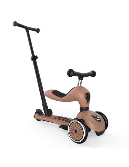 Hulajnoga Jeździk Scoot&Ride Highwaykick1 Push and Go 2w1 Mocha (drążek do pchania) + pasek do noszenia GRATIS