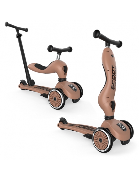 Hulajnoga Jeździk Scoot&Ride Highwaykick1 Push and Go 2w1 Mocha (drążek do pchania) + pasek do noszenia GRATIS