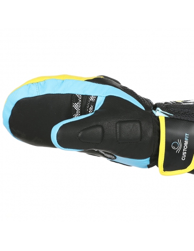 Rękawice narciarskie Level SQ JR CF Mitten (jednopalczaste) Yellow-Blue