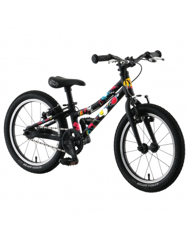 Rower dziecięcy Kubikes 16S Black/Comic - czarny z naklejkami komiksowymi