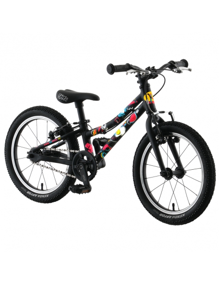 Rower dziecięcy Kubikes 16S Black/Comic - czarny z naklejkami komiksowymi