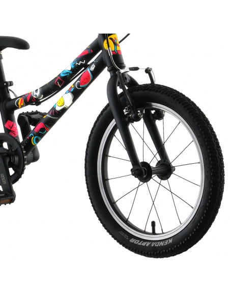 Rower dziecięcy Kubikes 16S Black/Comic - czarny z naklejkami komiksowymi
