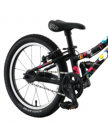Rower dziecięcy Kubikes 16S Black/Comic - czarny z naklejkami komiksowymi