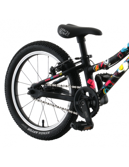 Rower dziecięcy Kubikes 16S Black/Comic - czarny z naklejkami komiksowymi