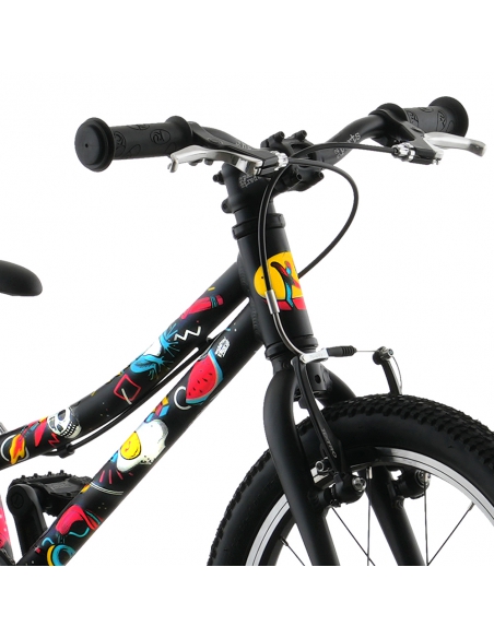 Rower dziecięcy Kubikes 16S Black/Comic - czarny z naklejkami komiksowymi