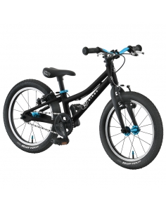 Rower dziecięcy Kubikes 16S Black/Laser-Blue - czarny z niebieskimi akcentami