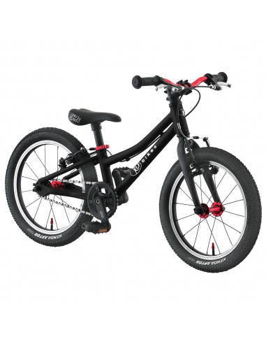 Rower dziecięcy Kubikes 16S Black/Laser-Red - czarny z czerwonymi akcentami