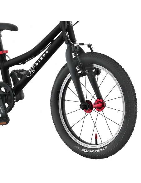 Rower dziecięcy Kubikes 16S Black/Laser-Red - czarny z czerwonymi akcentami