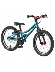 Rower dziecięcy Kubikes 16S Turquoise/Laser-Red - turkusowy z czerwonymi akcentami