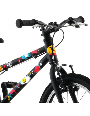 Rower dziecięcy Kubikes 16L Black/Comic - czarny z naklejkami komiksowymi