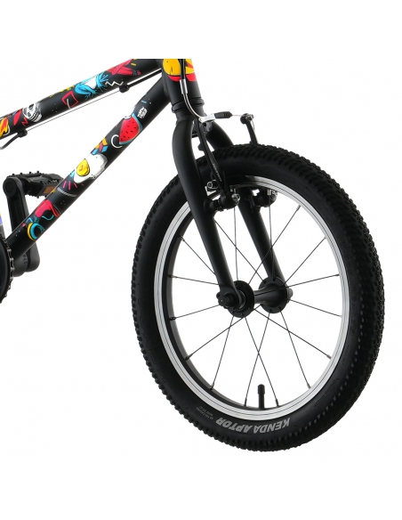 Rower dziecięcy Kubikes 16L Black/Comic - czarny z naklejkami komiksowymi