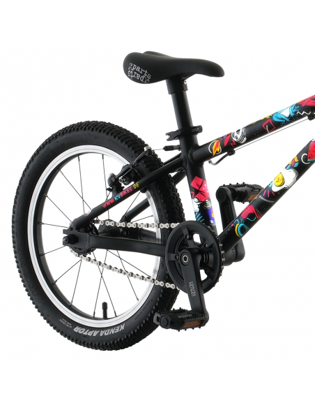 Rower dziecięcy Kubikes 16L Black/Comic - czarny z naklejkami komiksowymi