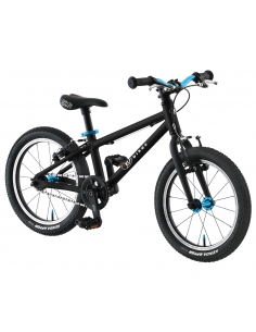 Rower dziecięcy Kubikes 16L Black/Laser-Blue - czarny z niebieskimi akcentami