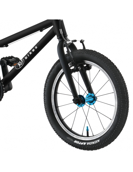 Rower dziecięcy Kubikes 16L Black/Laser-Blue - czarny z niebieskimi akcentami