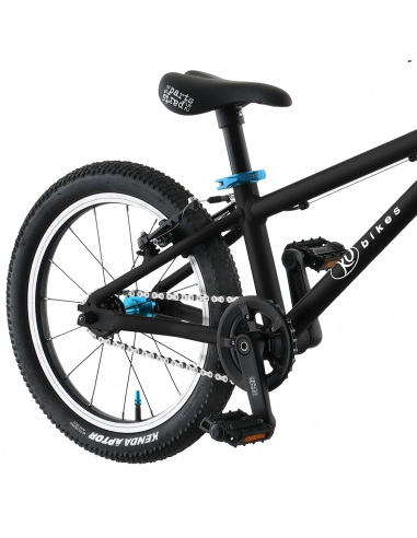 Rower dziecięcy Kubikes 16L Black/Laser-Blue - czarny z niebieskimi akcentami
