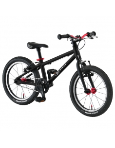 Rower dziecięcy Kubikes 16L Black/Laser-Red - czarny z czerwonymi akcentami