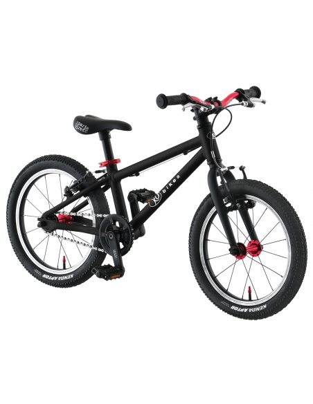 Rower dziecięcy Kubikes 16L Black/Laser-Red - czarny z czerwonymi akcentami
