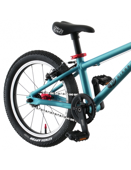 Rower dziecięcy Kubikes 16L Turquoise/Laser-Red - turkusowy z czerwonymi akcentami