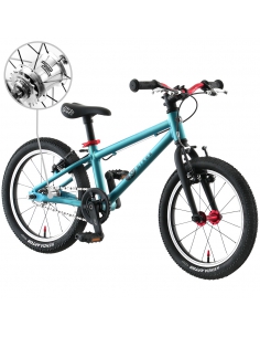 Rower dziecięcy Kubikes 16L AUTO Turquoise/Laser-Red - turkusowy z czerwonymi akcentami (automatyczna przerzutka)