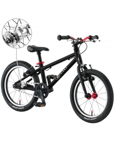 Rower dziecięcy Kubikes 16L AUTO Black/Laser-Red - czarny z czerwonymi akcentami (automatyczna przerzutka)