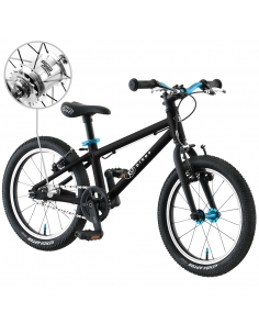 Rower dziecięcy Kubikes 16L AUTO Black/Laser-Blue - czarny z niebieskimi akcentami (automatyczna przerzutka)