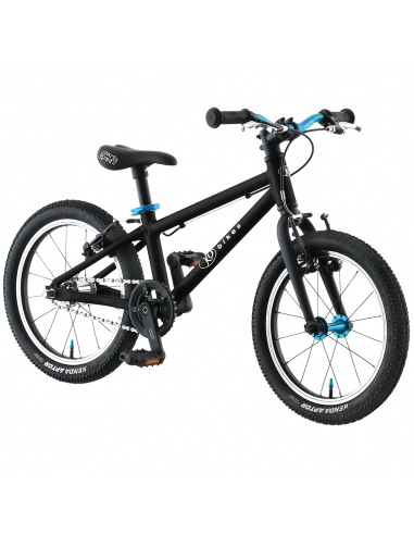 Rower dziecięcy Kubikes 16L AUTO Black/Laser-Blue - czarny z niebieskimi akcentami (automatyczna przerzutka)