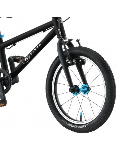 Rower dziecięcy Kubikes 16L AUTO Black/Laser-Blue - czarny z niebieskimi akcentami (automatyczna przerzutka)