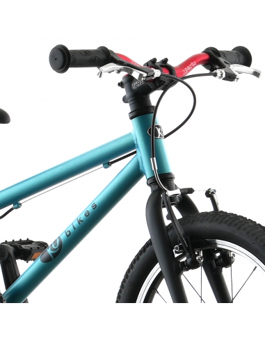 Rower dziecięcy Kubikes 16L AUTO Turquoise/Laser-Red - turkusowy z czerwonymi akcentami (automatyczna przerzutka)