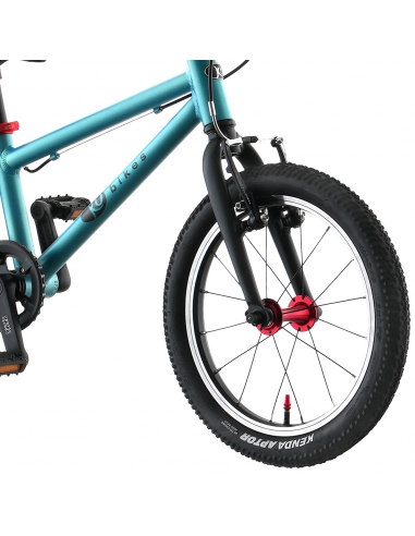 Rower dziecięcy Kubikes 16L AUTO Turquoise/Laser-Red - turkusowy z czerwonymi akcentami (automatyczna przerzutka)