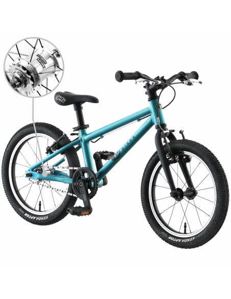 Rower dziecięcy Kubikes 16L AUTO Turquoise turkusowy (automatyczna przerzutka)
