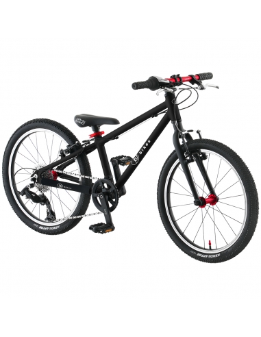 Rower dziecięcy Kubikes 20L Black/Laser-Red - czarny z czerwonymi akcentami