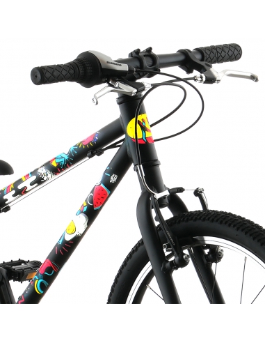 Rower dziecięcy Kubikes 20L Black/Comic - czarny z naklejkami komiksowymi