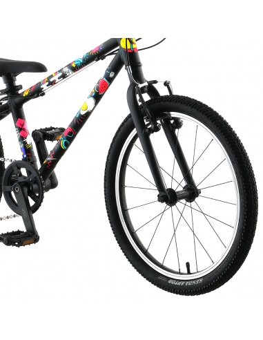 Rower dziecięcy Kubikes 20L Black/Comic - czarny z naklejkami komiksowymi